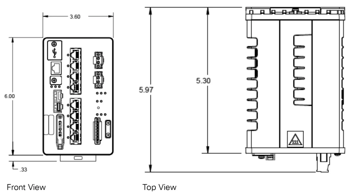 Cisco Catalyst IE3200 dimensions