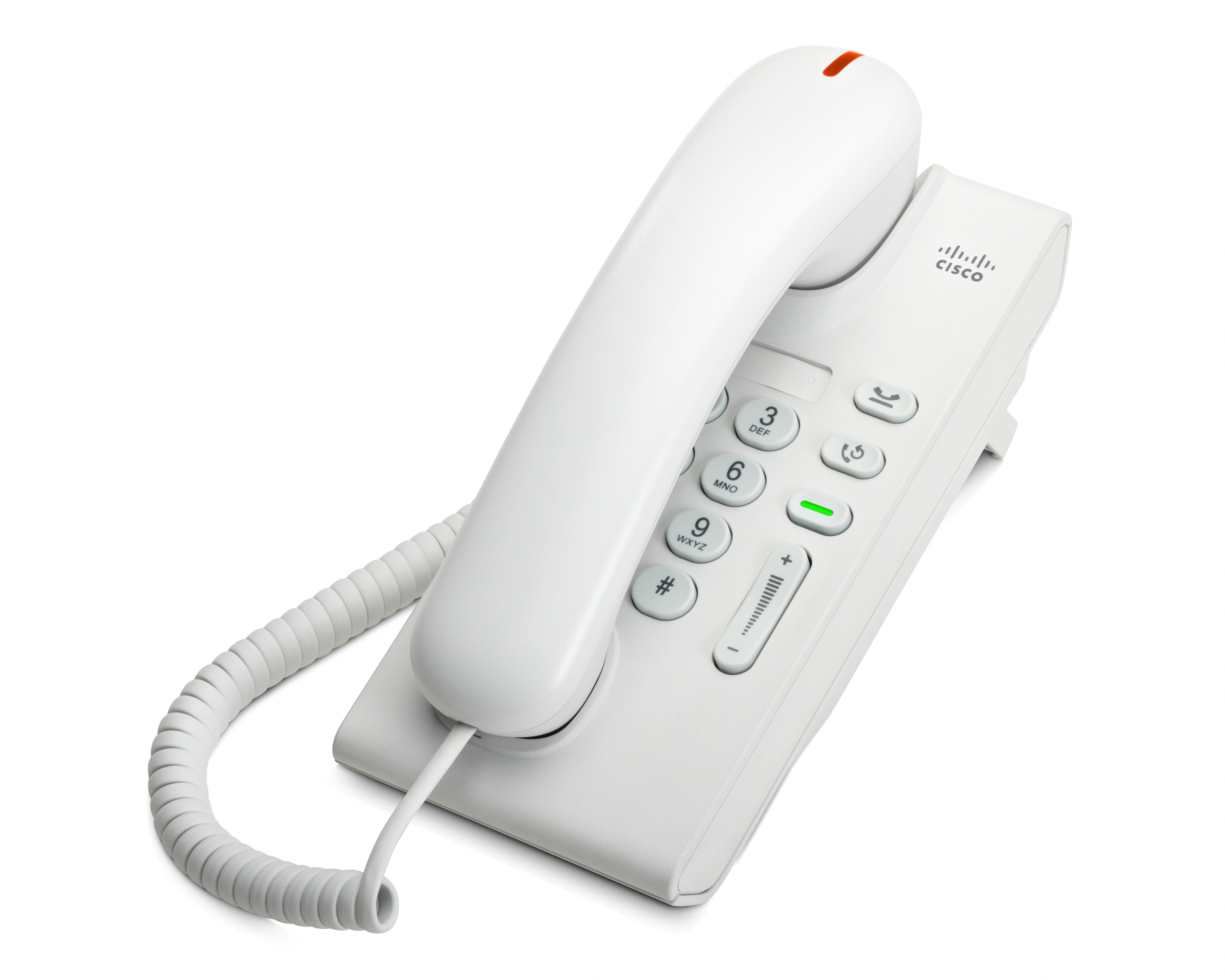 A white telephone with a cordAI-generated content may be incorrect.