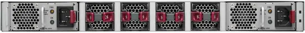 Cisco Nexus 3548-X and 3524-X with blue handles indicating port-side exhaust airflow