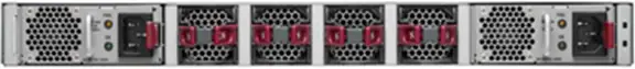 Cisco Nexus 3548-X and 3524-X with red handles indicating port-side intake airflow