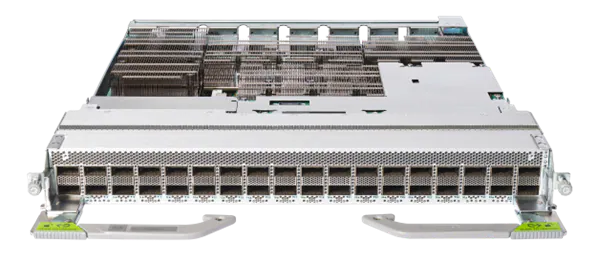 The 88-LC1-12TH24FH-E, 12x QSFP28-DD, 24x QSFP56-DD P100-based line card