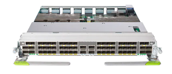 The 88-LC1-52Y8H-EM, 52x SFP28, 8x QSFP28, 4x QSFP56-DD MACsec line card